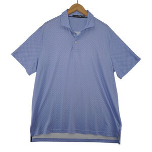 RLX Ralph Lauren Blue Micro Paisley Golf Polo Shirt Men’s Size Large Wicking